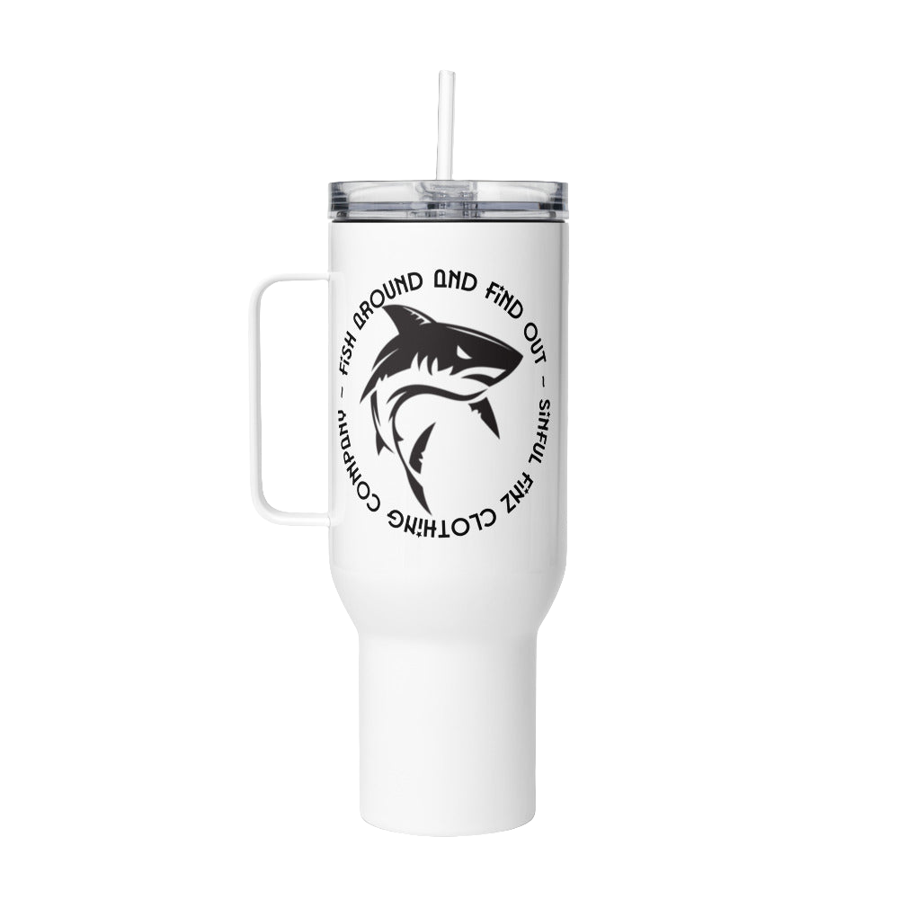 Travel mug with a handle
