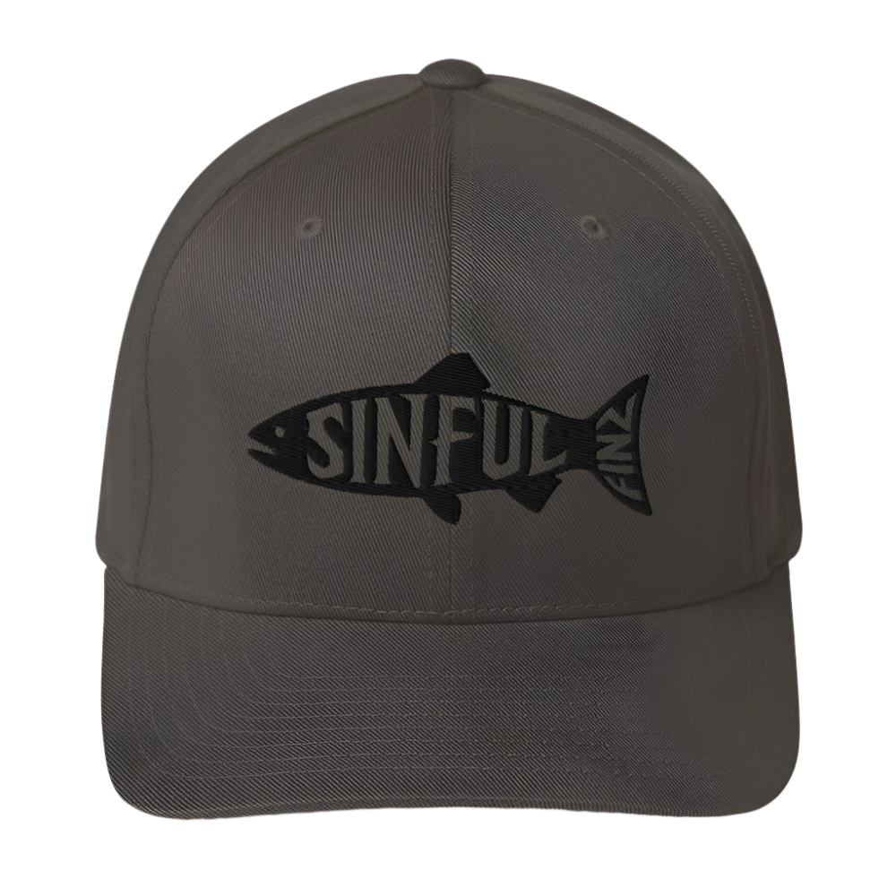 Embroidered Sinful Fish Logo Twill Cap