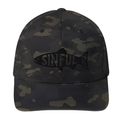 Embroidered Sinful Fish Logo Twill Cap