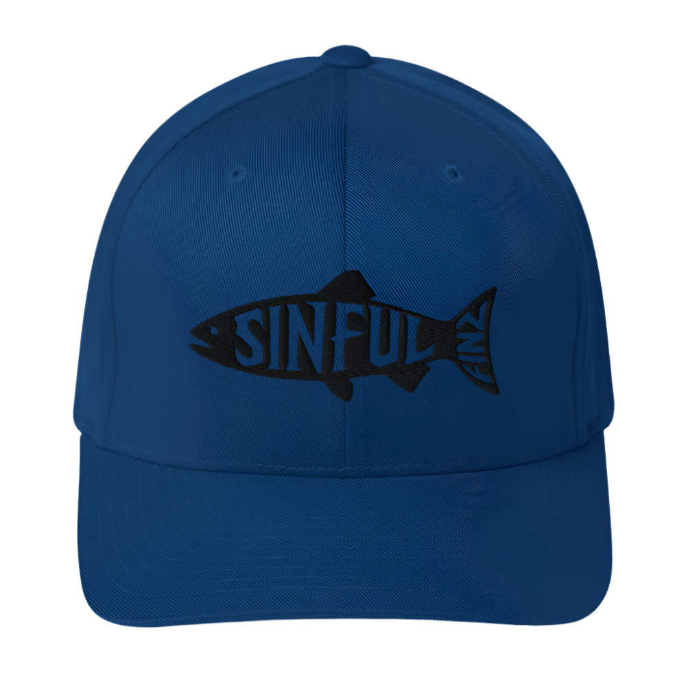Embroidered Sinful Fish Logo Twill Cap